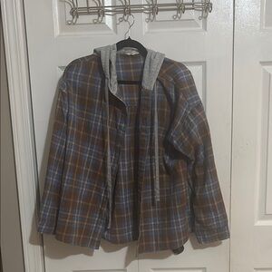 Cotton Bleu Plaid Jacket